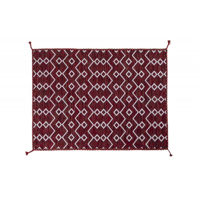 World Menagerie Tadlock Cotton Red Rug Wayfair.co.uk